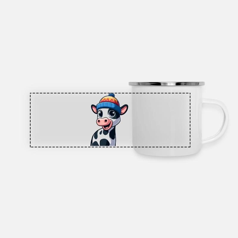 Calf with cap - Panoramic Camper Mug - white