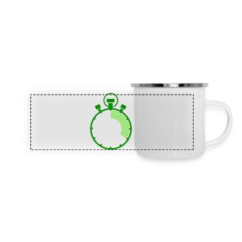 stopuhr - Panorama Emaille-Tasse - Weiß - Vorne