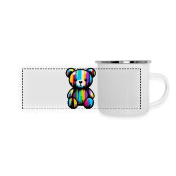 Orso Orsacchiotto Teddybär - Panorama Emaille-Tasse - Weiß - Vorne