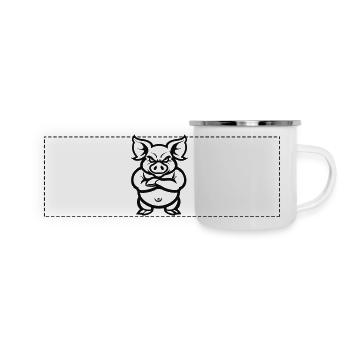 pig animal - Panoramic Camper Mug - white - Front