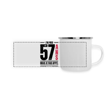 jai 57 ans / t-shirt 57 ans / cadeau 57 ans - Mug panoramique émaillé - blanc - Devant
