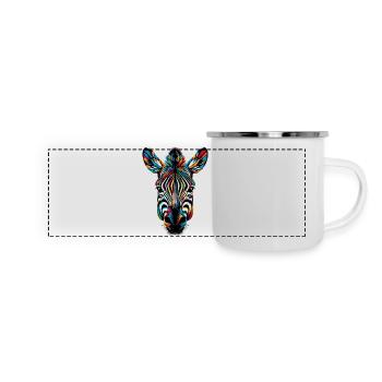 Zèbre - Mug panoramique émaillé - blanc - Devant