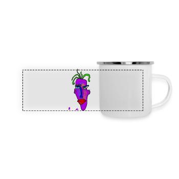 Maske neon - Panorama Emaille-Tasse - Weiß - Vorne