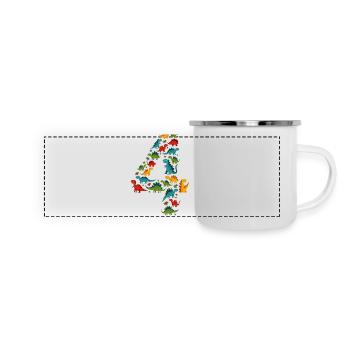 4th Birthday Dino Child - Panoramic Camper Mug - white - Front