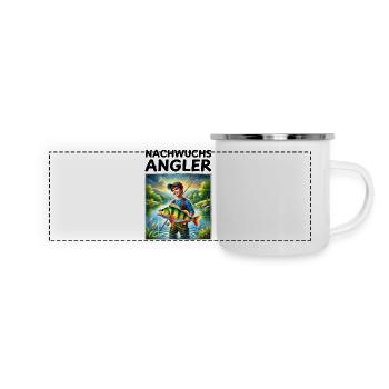 Jeunes pêcheurs - Perche motif enfants - Mug panoramique émaillé - blanc - Devant