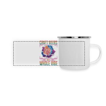 Les bières artisanales sont tout un art de la rose - Mug panoramique émaillé - blanc - Devant