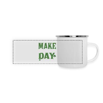 Irische Eintöpfe machen den St. Patricks Day magisch - Panorama Emaille-Tasse - Weiß - Vorne