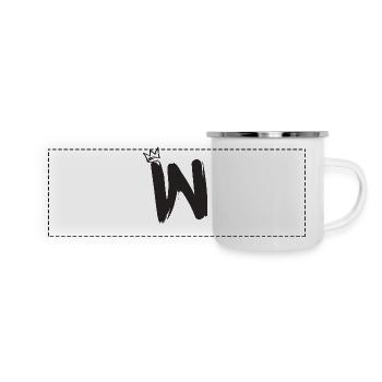 W - Panorama Emaille-Tasse - Weiß - Vorne