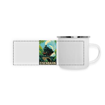 Railway Bridge Forest Steam Locomotive Train Children - Panoramic Camper Mug - white - Front