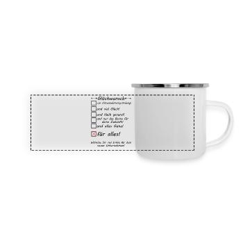 Unternehmensgründung Firma gründen Glückwunsch - Panorama Emaille-Tasse - Weiß - Vorne