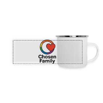 Inklusives Herz mit Regenbogenrahmen - Panorama Emaille-Tasse - Weiß - Vorne