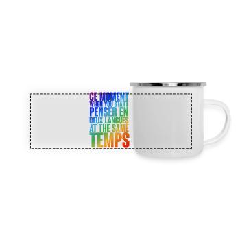 Multilingual thinking motif in color gradient - Panoramic Camper Mug - white - Front