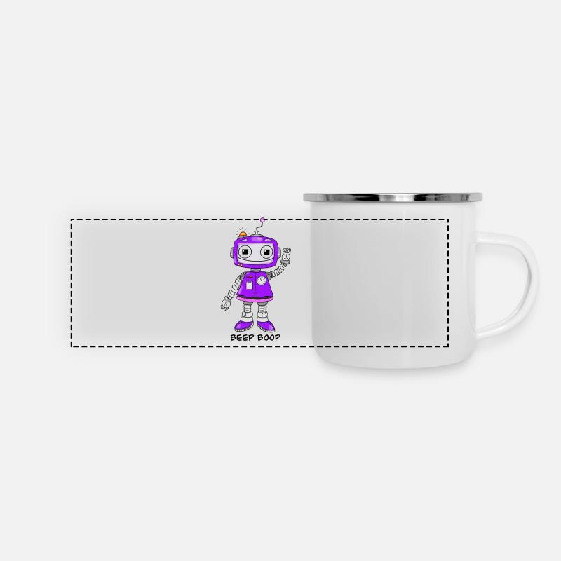 Purple Robot - Panoramic Camper Mug - white