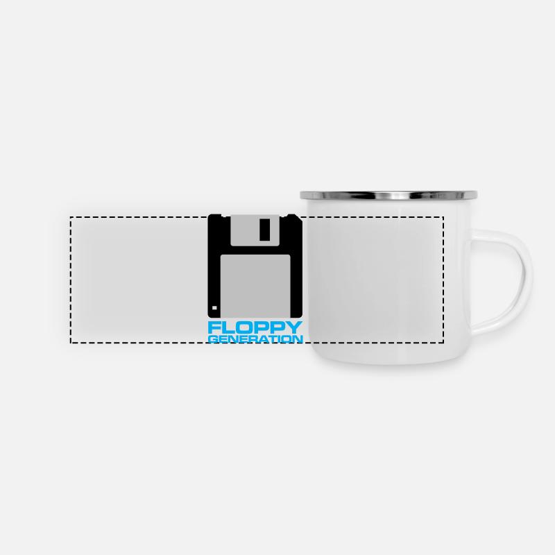 Disquette Génération 3.5 - Mug panoramique émaillé - blanc