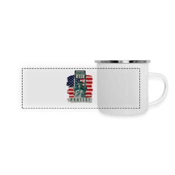 Hands Off Protest - Panoramic Camper Mug - white - Front