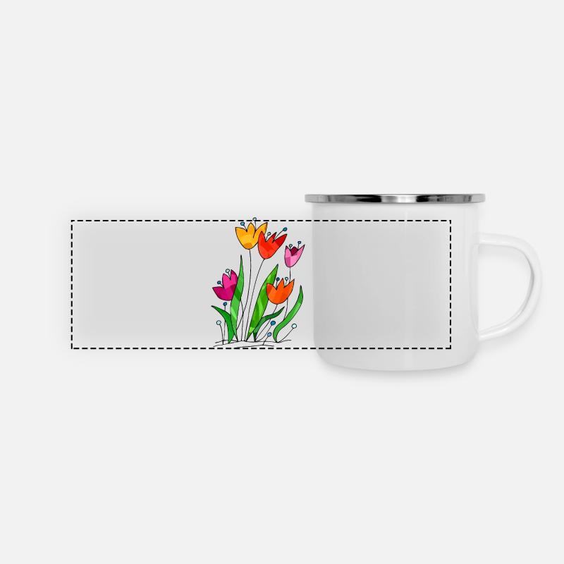 Flowers - Panoramic Camper Mug - white