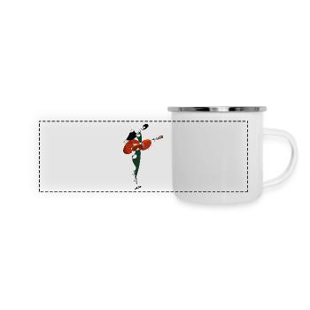 Gitarrist - Panorama Emaille-Tasse - Weiß - Vorne