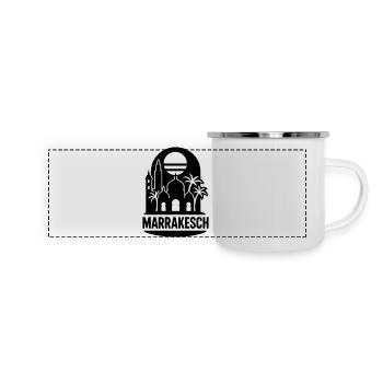 marrakesch silhouette - Panorama Emaille-Tasse - Weiß - Vorne