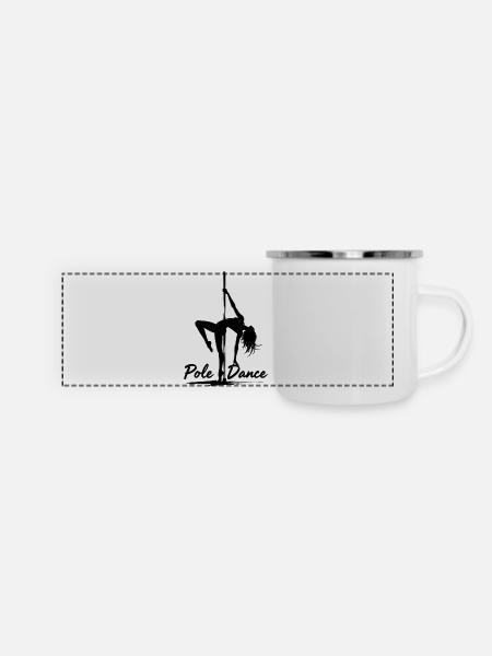 Pole Dance Poledancerin Silhouette Geschenk - Panorama Emaille-Tasse - Weiß