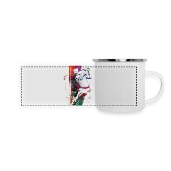 Golfspieler #golf - Panorama Emaille-Tasse - Weiß - Vorne