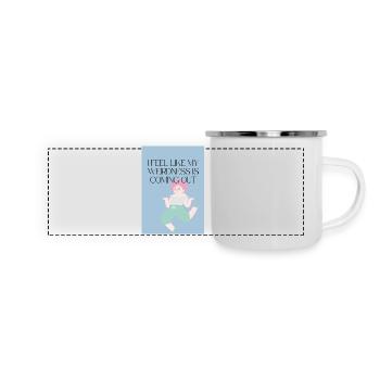 Sich seltsam fühlen - Panorama Emaille-Tasse - Weiß - Vorne