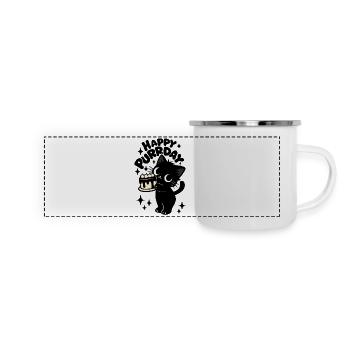 Kitchen Theft Cat | Cute Birthday Cats Motif - Panoramic Camper Mug - white - Front