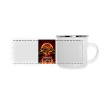 Bonsai Red Suns Japanese Writing Sign - Panoramic Camper Mug - white - Front