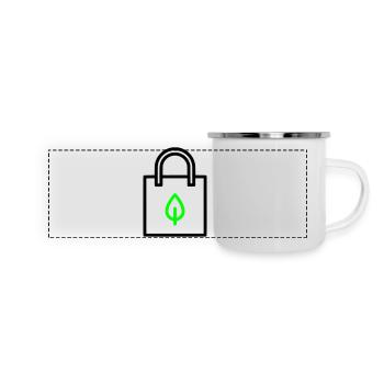 Drap de sac en tissu - Mug panoramique émaillé - blanc - Devant