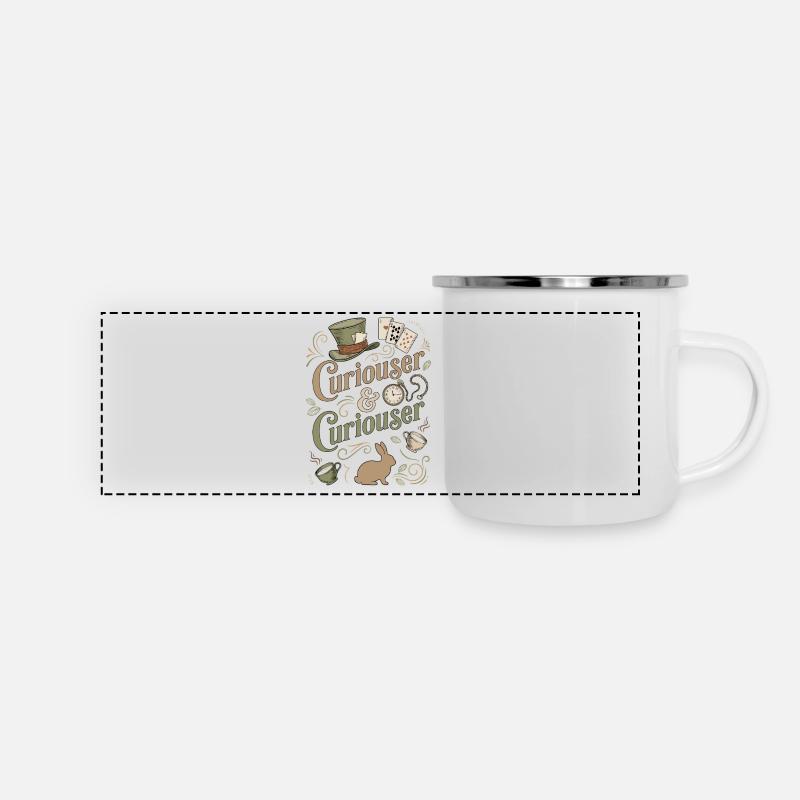 Alice Immer Neugieriger ("Curiouser") - Panoramic Camper Mug - white