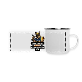 Hardworking Hound: I Came to Work - Panoramic Camper Mug - white - Front