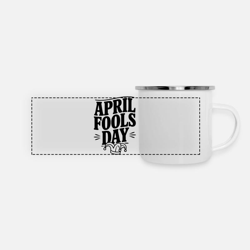 April Fools Day - Panoramic Camper Mug - white