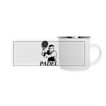Joueur de padel - Mug panoramique émaillé - blanc - Devant