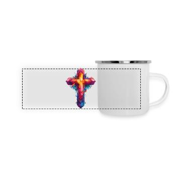 Christianisme croisé - Mug panoramique émaillé - blanc - Devant