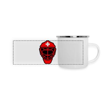 Hockey Goalie Mask Suisse - Mug panoramique émaillé - blanc - Devant