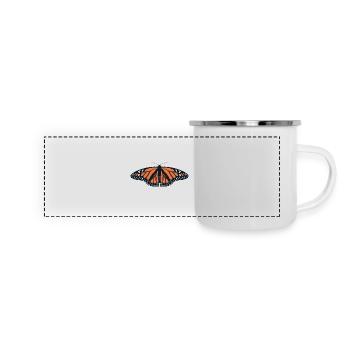 Schmetterlinge: Der Monarchfalter - Panorama Emaille-Tasse - Weiß - Vorne
