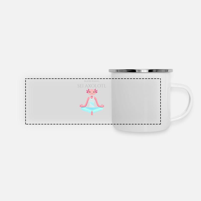Stay calm, be axolotl - Panoramic Camper Mug - white