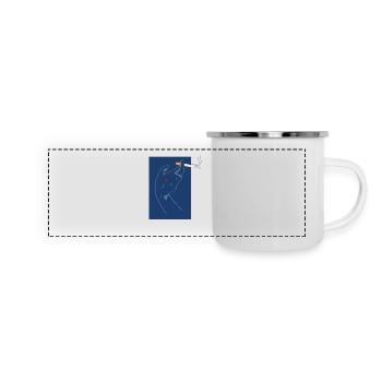 zigarette - Panorama Emaille-Tasse - Weiß - Vorne