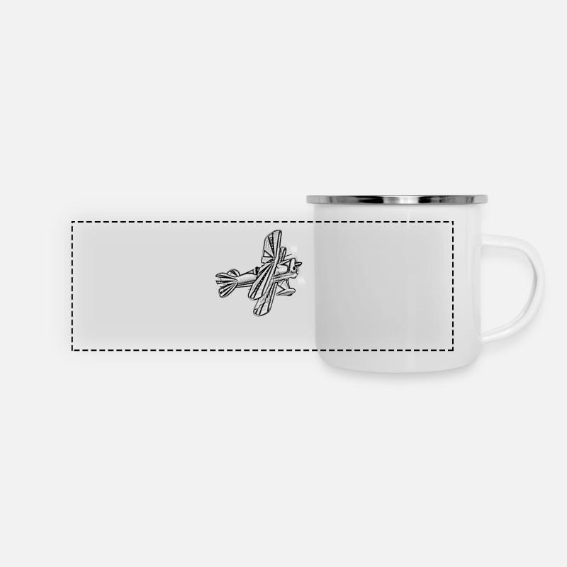 Flugzeug - Mug panoramique émaillé - blanc