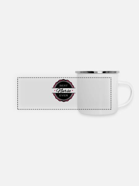 Best Nurse ever - Panorama Emaille-Tasse - Weiß
