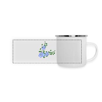 Vergiss mich nicht - Panorama Emaille-Tasse - Weiß - Vorne