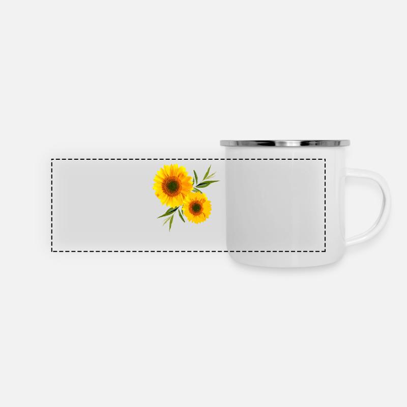 tournesol - Mug panoramique émaillé - blanc