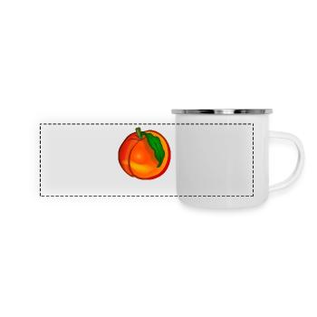 Pfirsich - Panorama Emaille-Tasse - Weiß - Vorne