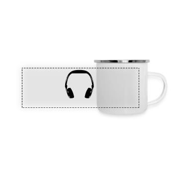 headphone - Panorama Emaille-Tasse - Weiß - Vorne