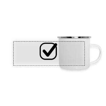 checkmark - Panorama Emaille-Tasse - Weiß - Vorne