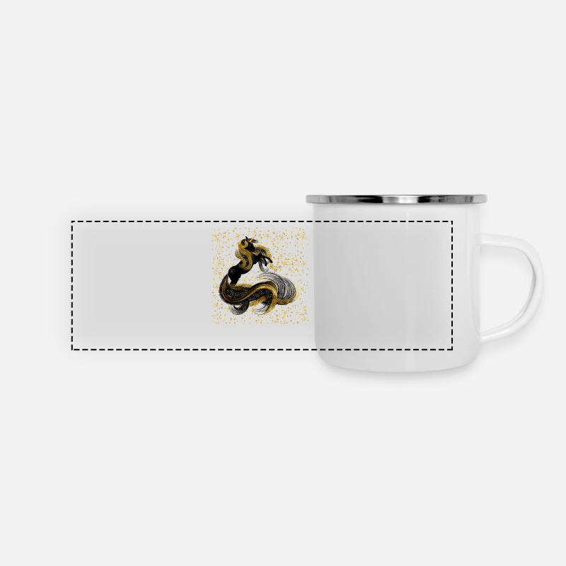 Golden unicorn - Panoramic Camper Mug - white