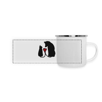 Dog & cat - Panoramic Camper Mug - white - Front