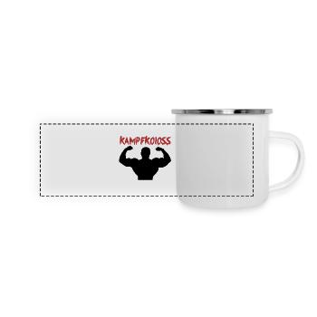 Kampfkoloss Training Motivaton Geschenk - Panorama Emaille-Tasse - Weiß - Vorne
