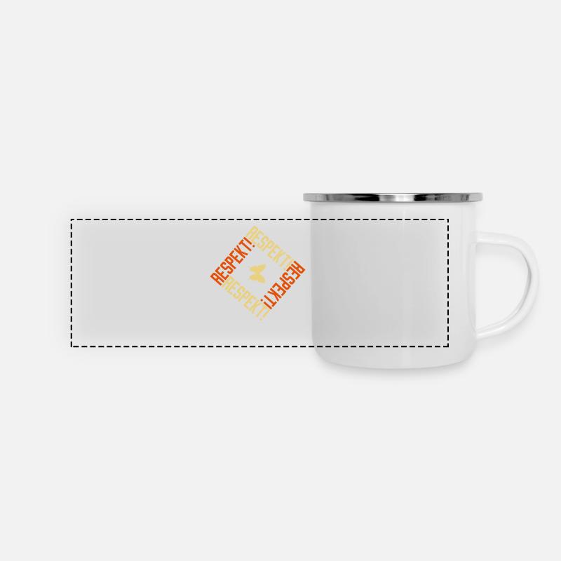 Respekt Schmetterling Abstrakt Muster Motto - Panorama Emaille-Tasse - Weiß