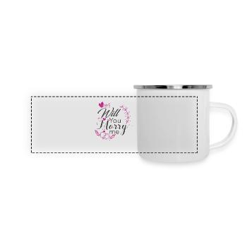 veux-tu m'épouser - Mug panoramique émaillé - blanc - Devant