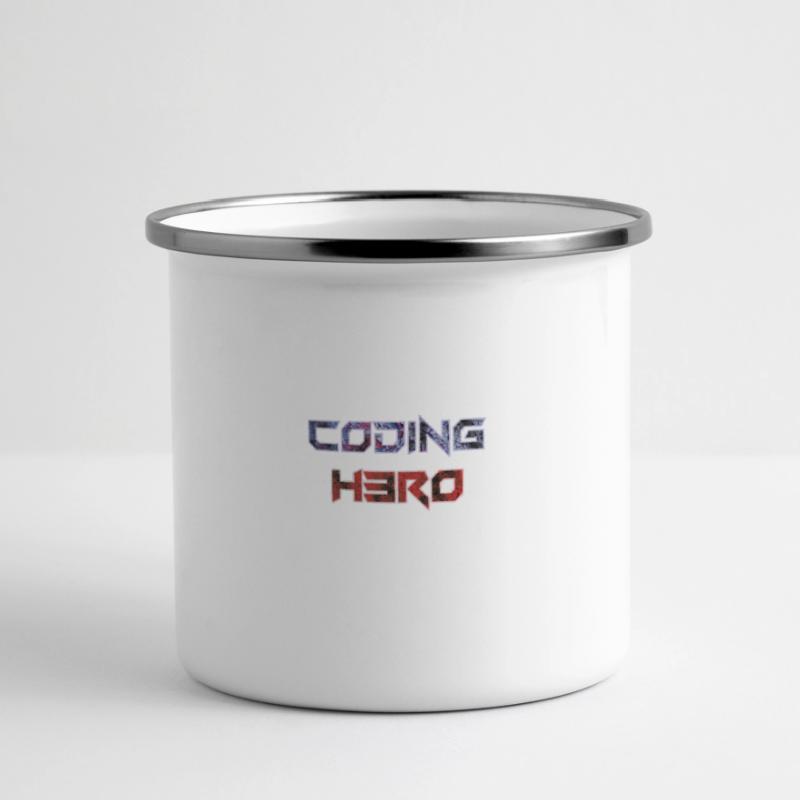 Coding Hero - Programmier-Held Panorama Emaille-Tasse